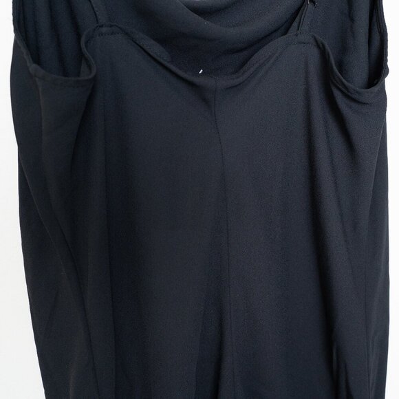 Monki Tiered Midi Dress Cowl Neck Black Y2K EU 38 - Picture 8 of 11